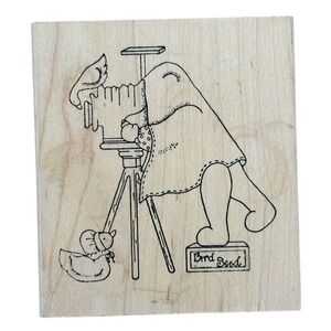 Photographer Camera birds Duck Bird Seed red rubber mounted stamp NEW Unused